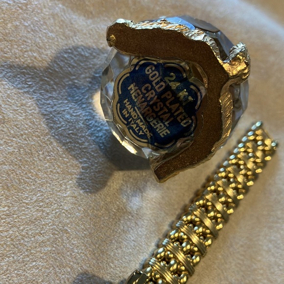 Ladies, beautiful citizen, watch, 24 karat, gold, plated, crystal bear, Italy - Picture 4 of 8